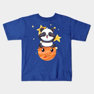 Cute Panda Playing Hide and Seek in Jupiter Kids T-Shirt